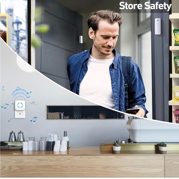 Door🚪Chime, Satisure Wireless Door🚪Open Contact Sensor Alarm🚨Chime 600 FT - Picture 6 of 8